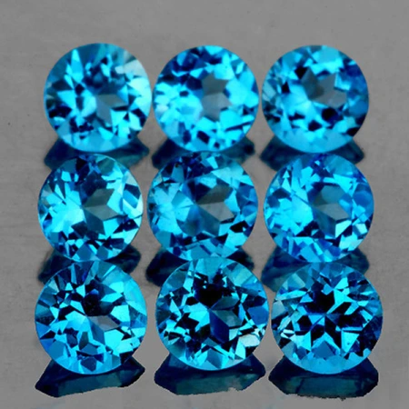 Натуральний блакитний свис Топаз коло 4.5мм 0.45ct