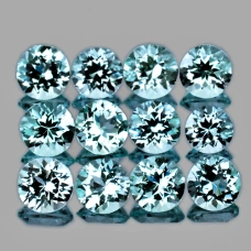 Натуральный голубой скай блю Топаз круг 4.2мм 0.37ct