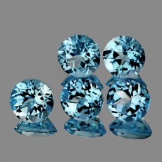 Натуральный голубой скай блю Топаз круг 7мм 1.60ct