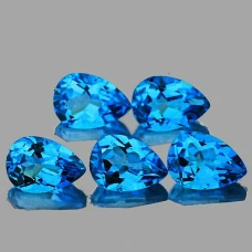 Натуральний блакитний свис Топаз груша 7х5мм 0.95ct Натуральний блакитний свис Топаз груша 7х5мм 0.95ct