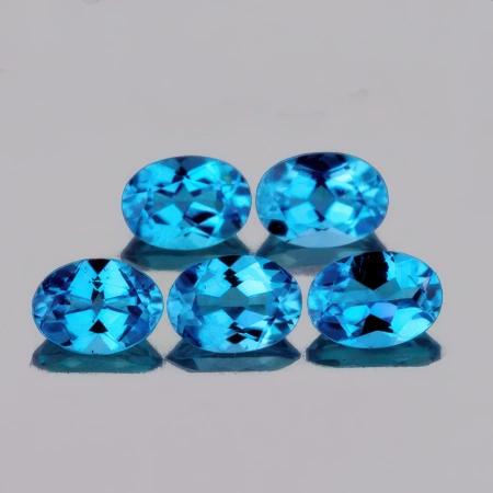 Натуральный голубой свисс Топаз овал 7х5мм 1.00ct