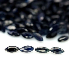 Натуральный темно-синий Сапфир маркиз 3.8х1.7 - 4.7х1.8мм 0.08ct