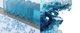 Кристаллы синтетического и природного аквамарина